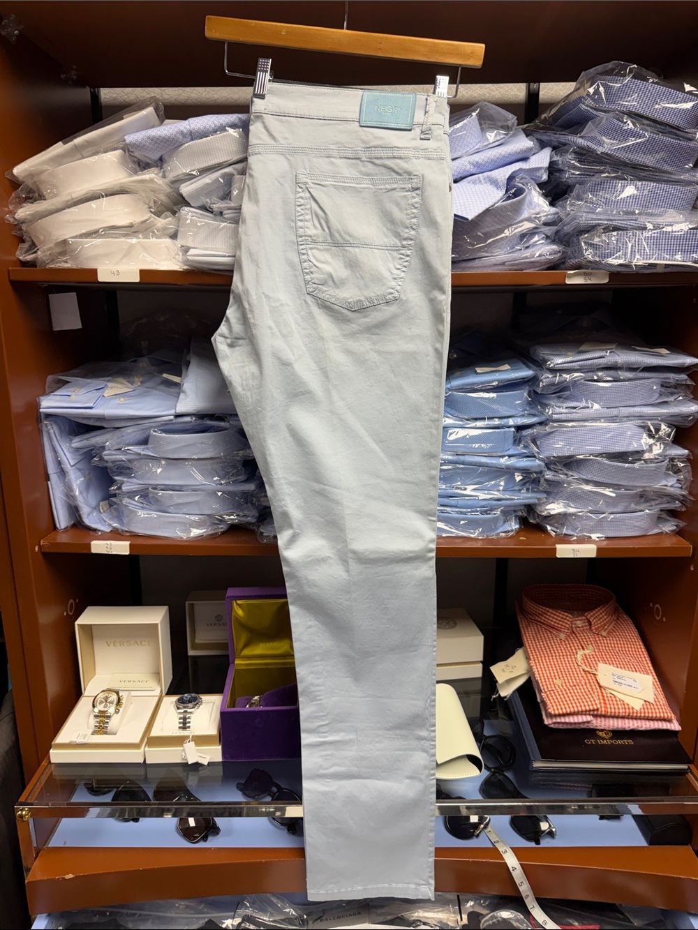Light Blue Men's Pants - Casual Straight Fit